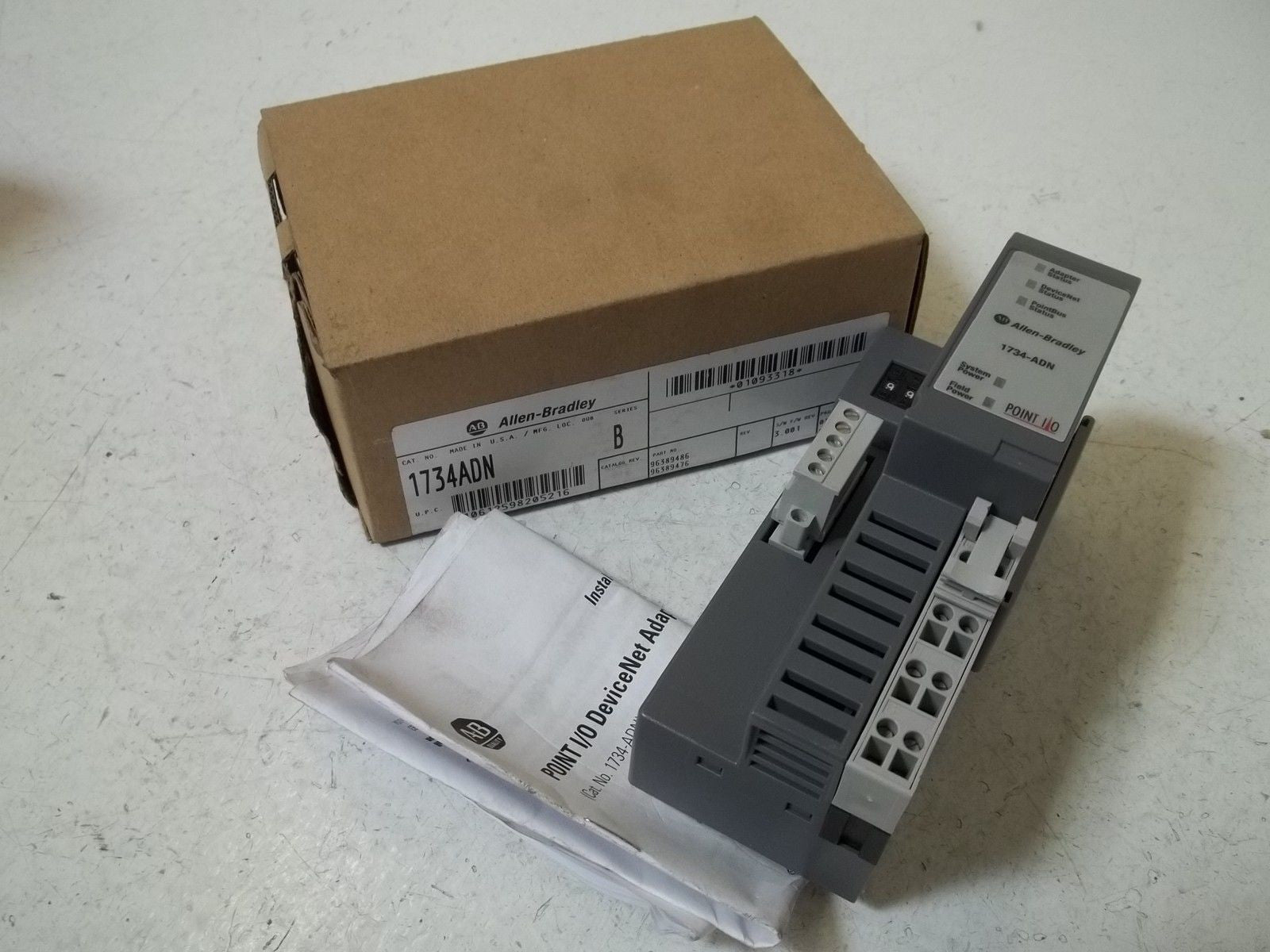 ALLEN BRADLEY POINT I/O 1734-ADN SER. B F/W 3.001 ADAPTER MODULE *NEW IN BOX*
