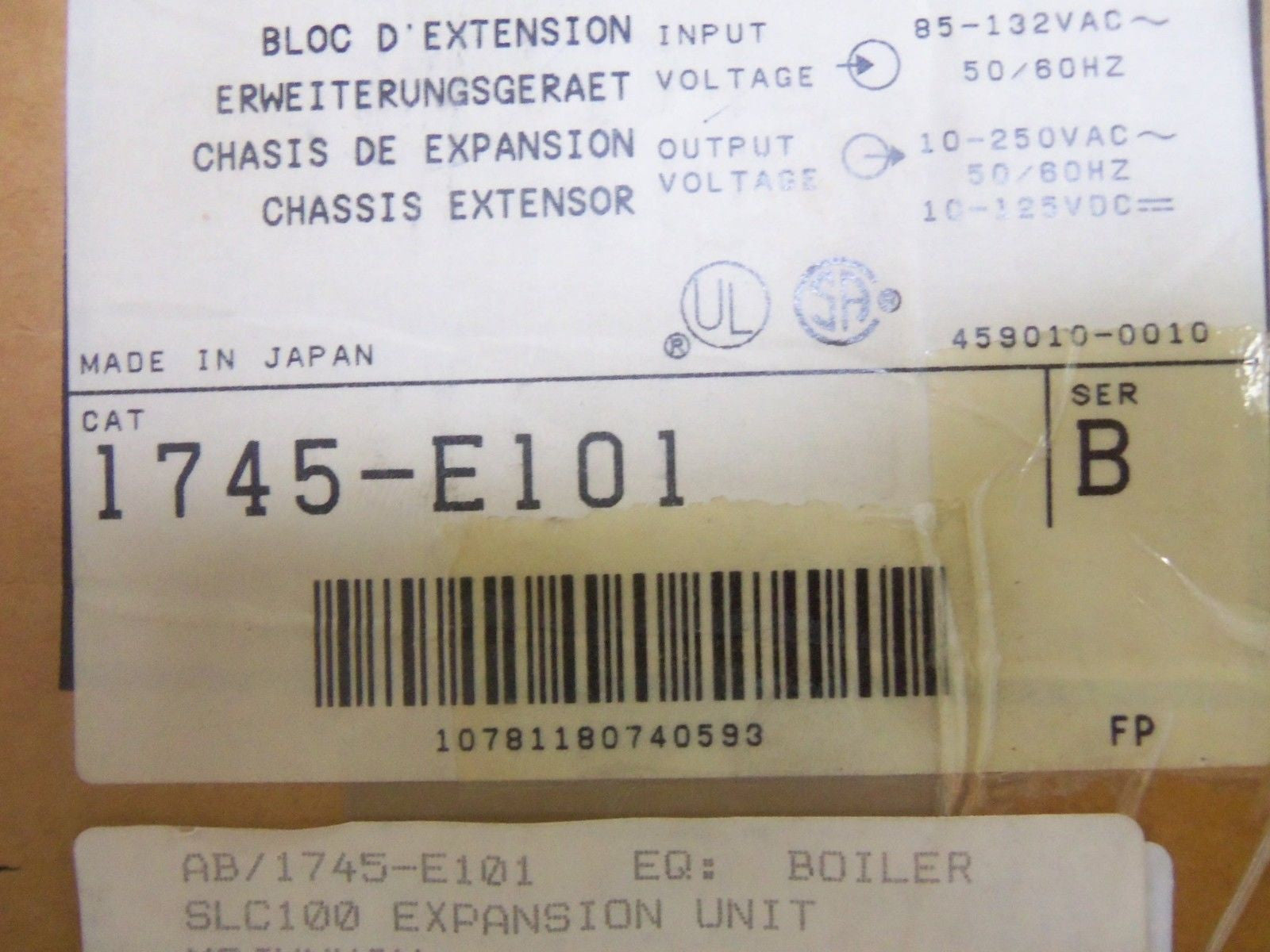 ALLEN BRADLEY SLC 100 1745-E101 SER. B EXPANSION UNIT *NEW IN BOX*
