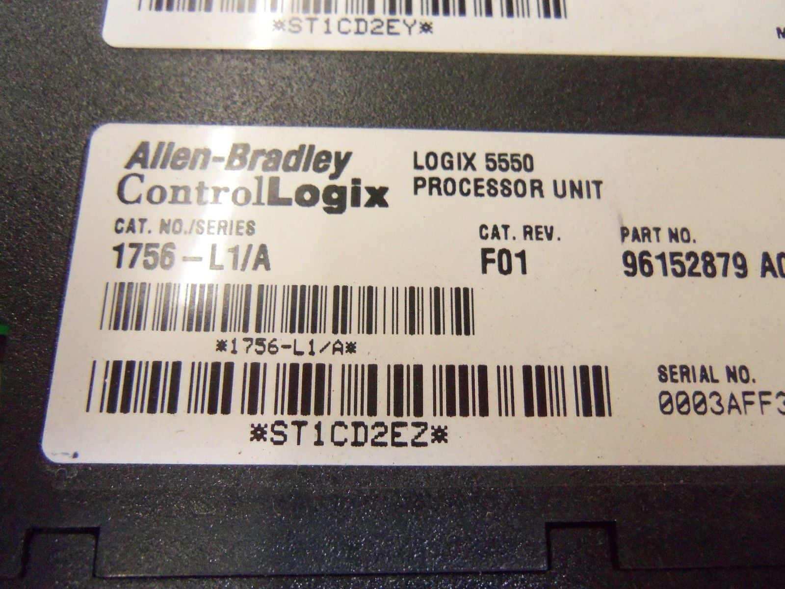 ALLEN BRADLEY CONTROLLOGIX 1756-L1M1 SER. A F/W 2.11 PROCESSOR UNIT *USED*
