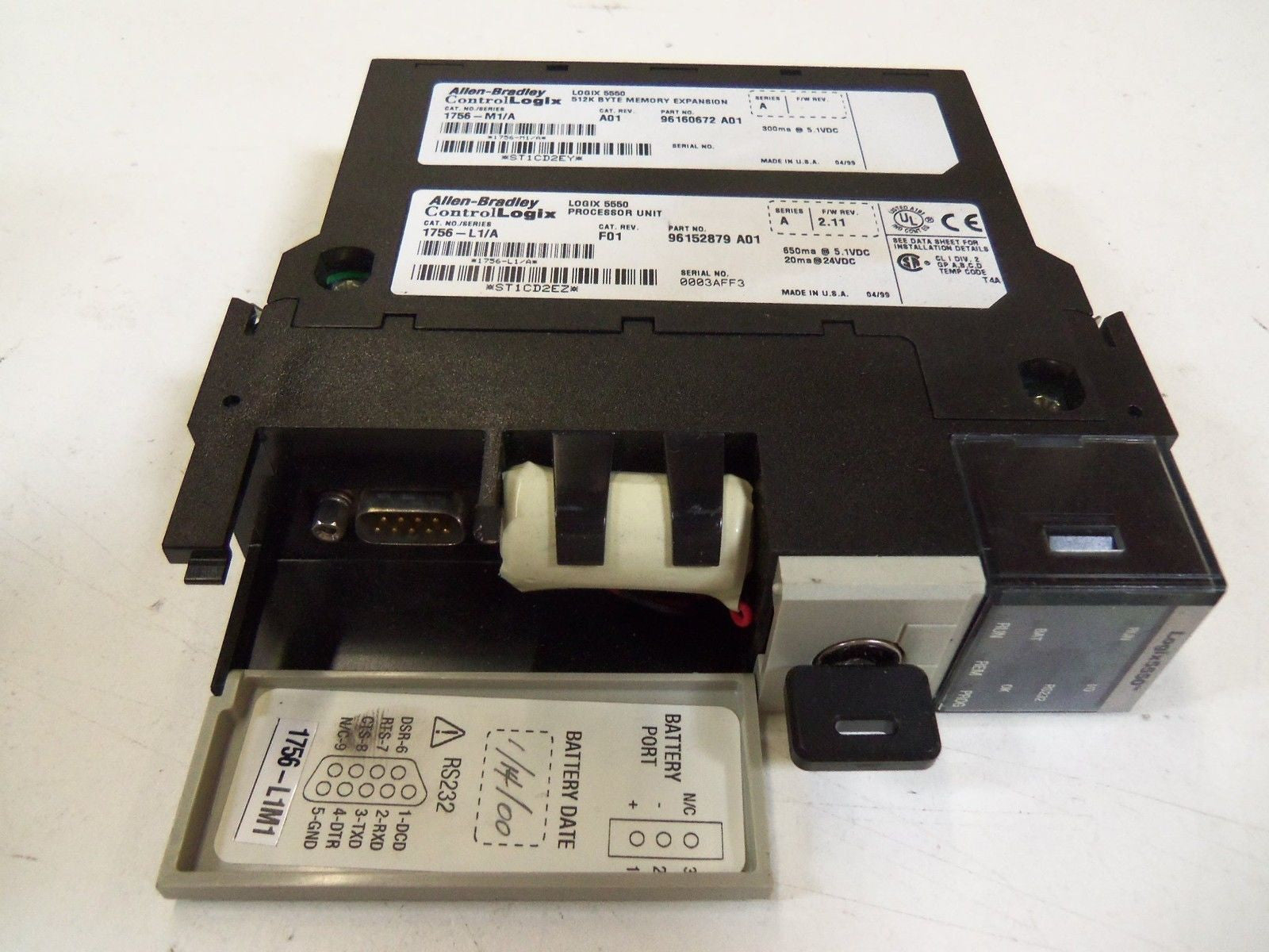 ALLEN BRADLEY CONTROLLOGIX 1756-L1M1 SER. A F/W 2.11 PROCESSOR UNIT *USED*