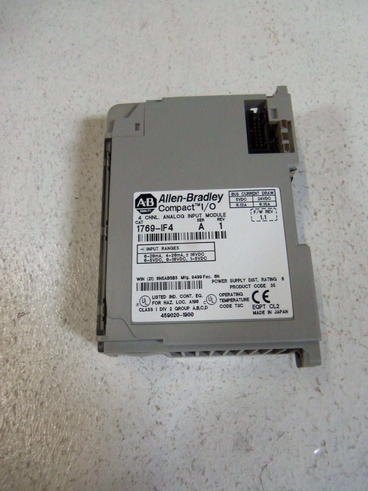 ALLEN BRADLEY COMPACT I/O 1769-IF4 SER. A F/W 1.1 ANALOG INPUT MODULE *USED*