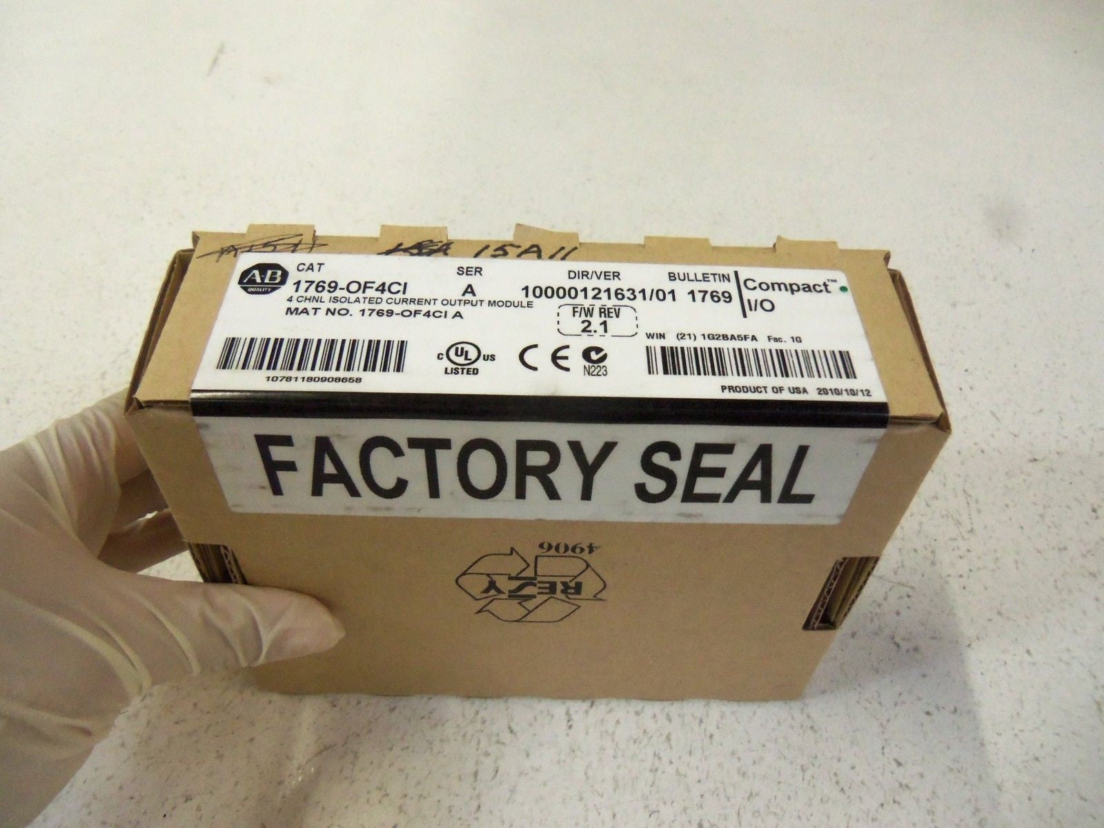 ALLEN BRADLEY COMPACT I/O 1769-OF4CI SER. A  F/W 2.1 DATE: 2010 *FACTORY SEALED*