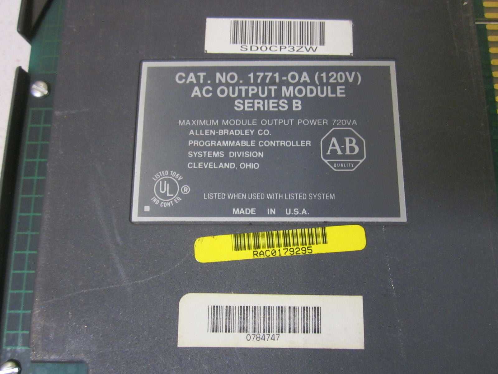 ALLEN BRADLEY 1771-OA SER. B *USED*