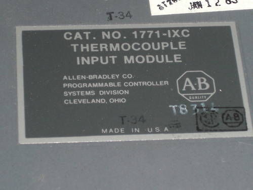 ALLEN BRADLEY 1771-IXC THERMOCOUPLE INPUT MODULE *USED*