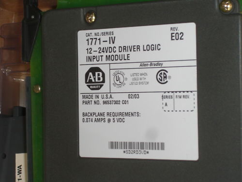 ALLEN BRADLEY 1771-IV 12-24VDC DRIVER LOGIC INPUT MODULE  *NEW IN BOX*