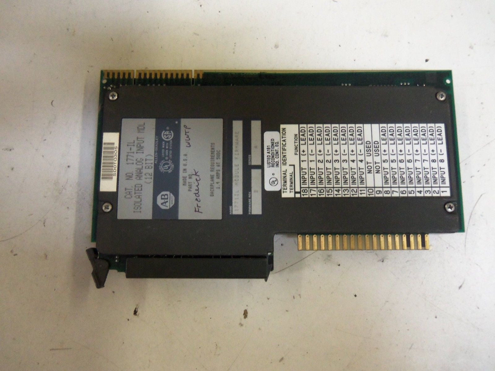 ALLEN BRADLEY 1771-IL SER. A F/W B INPUT MODULE *USED*