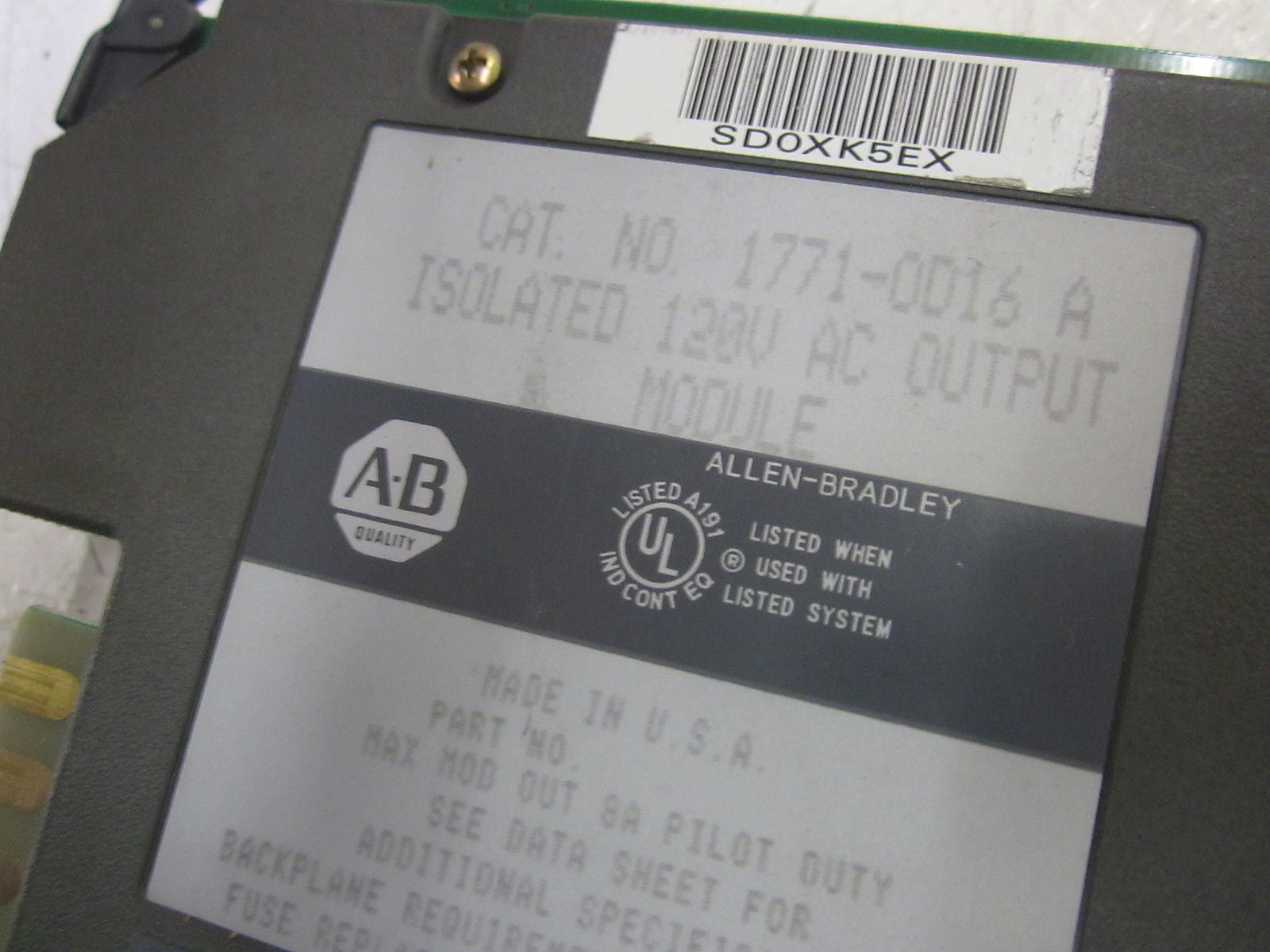 ALLEN BRADLEY 1771-OD16 SER. A OUTPUT MODULE *NEW NO BOX*
