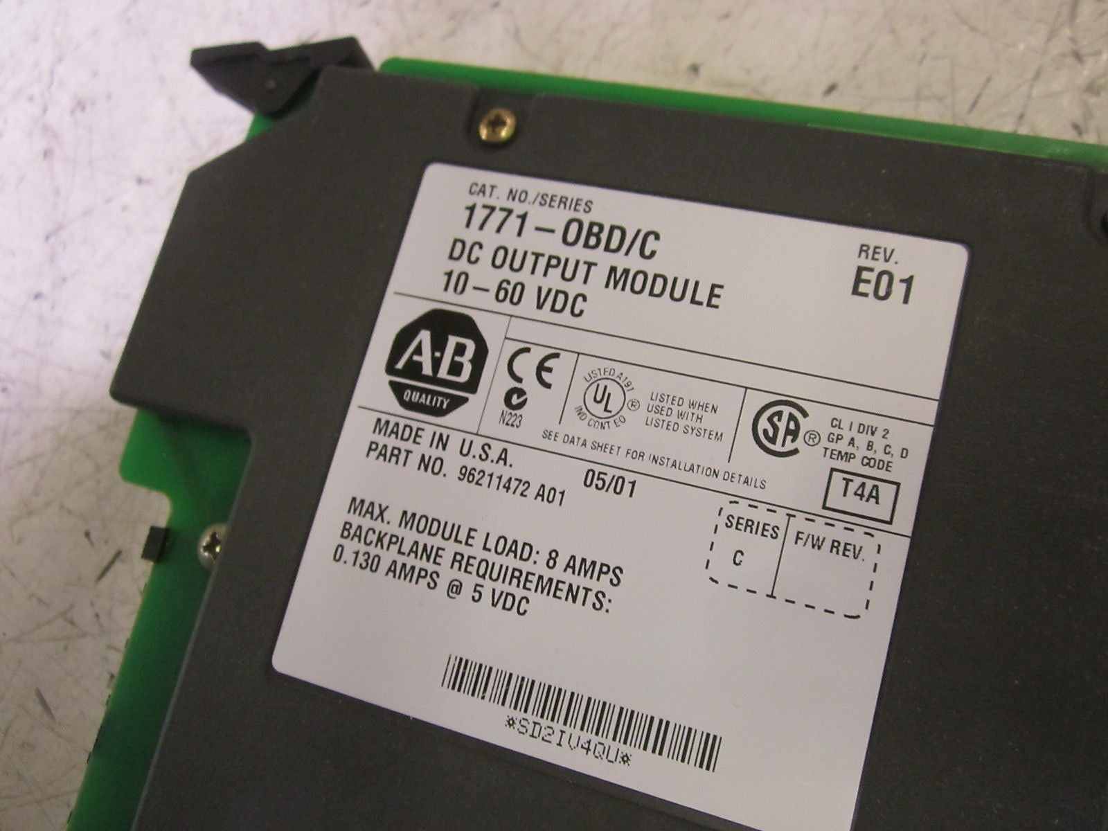 ALLEN BRADLEY 1771-OBD SER. C OUTPUT MODULE *USED*