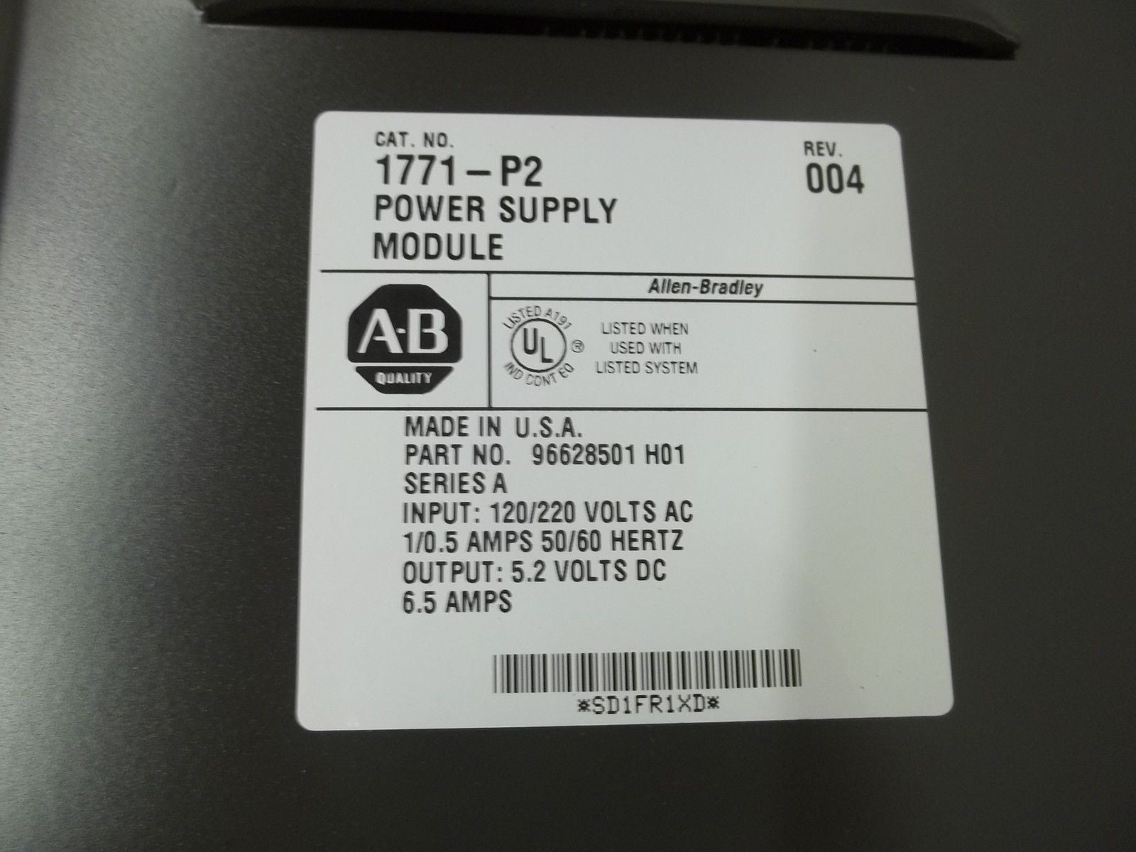 ALLEN BRADLEY 1771-P2 POWER SUPPLY MODULE *NEW IN BOX*