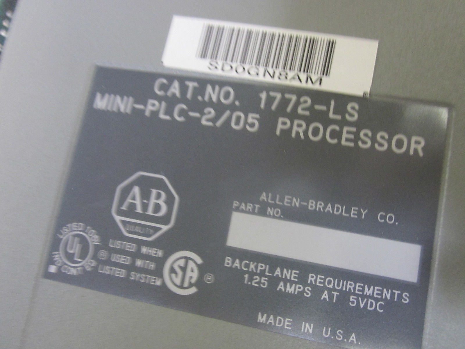ALLEN BRADLEY 1772-LS PROCESSOR MODULE *NEW IN BOX*