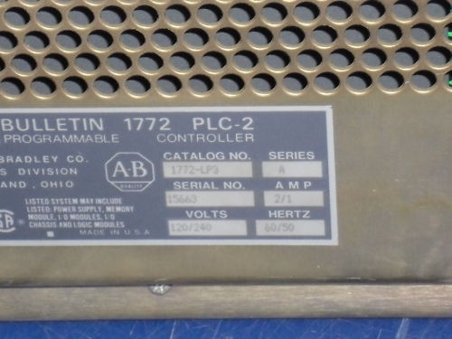 ALLEN BRADLEY 1772-LP3 PROGRAMMABLE CONTROLLER *USED*