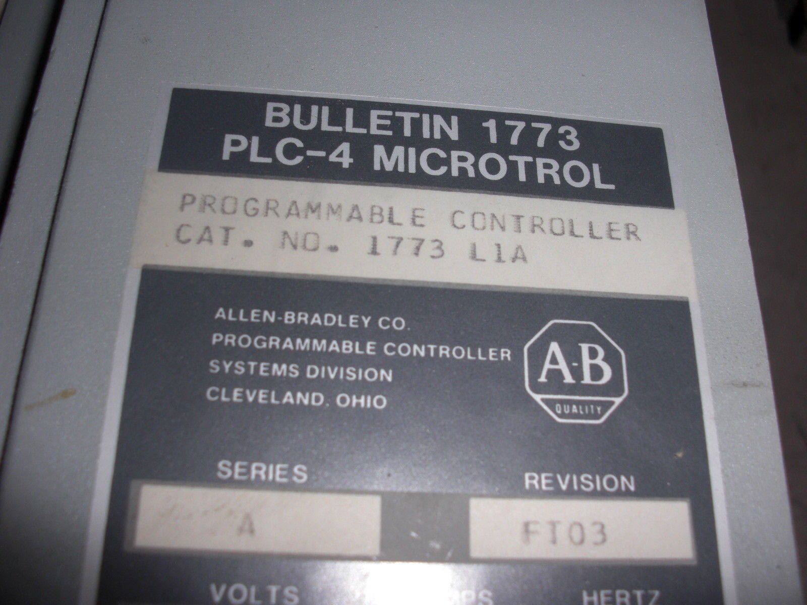 ALLEN BRADLEY 1773-L1A SERIES A *USED*