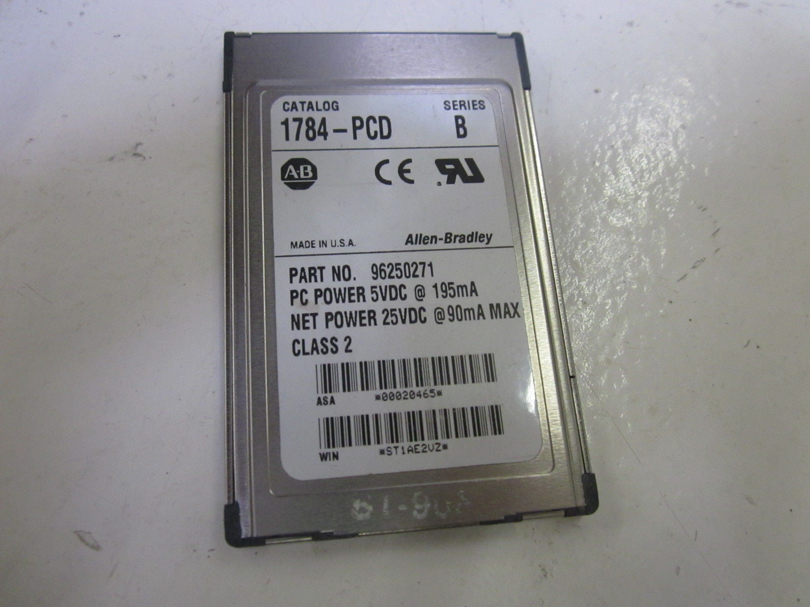 ALLEN BRADLEY DEVICENET 1784-PCD SER. B COMMUNICATIONS INTERFACE CARD *USED*