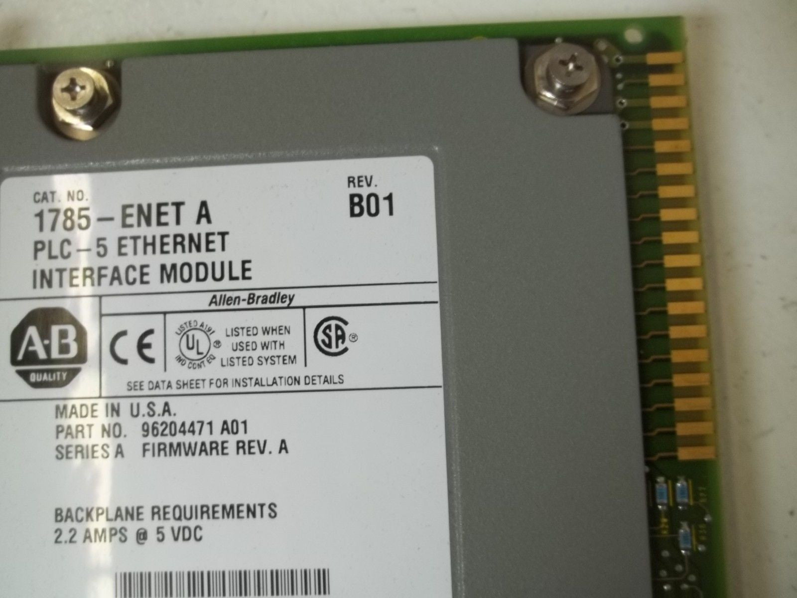 ALLEN BRADLEY 1785-ENET  SER. A F/W A ETHERNET INTERFACE MODULE *NEW IN BOX*
