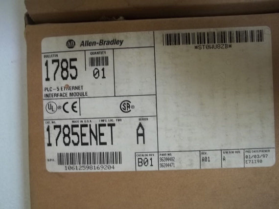 ALLEN BRADLEY 1785-ENET  SER. A F/W A ETHERNET INTERFACE MODULE *NEW IN BOX*