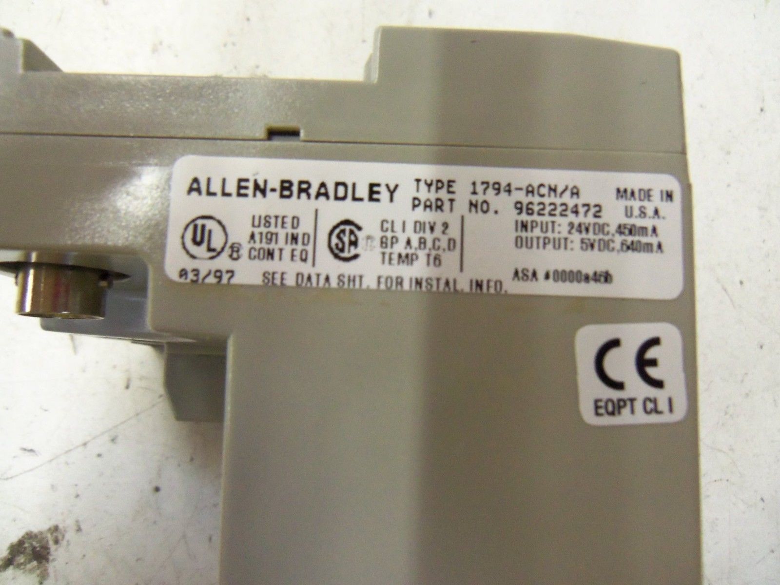 ALLEN BRADLEY 1794-ACN SER. A *USED*