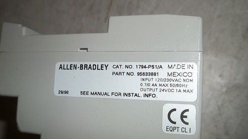 ALLEN BRADLEY FLEX I/O 1794-PS1 SER. A POWER SUPPLY MODULE *USED*