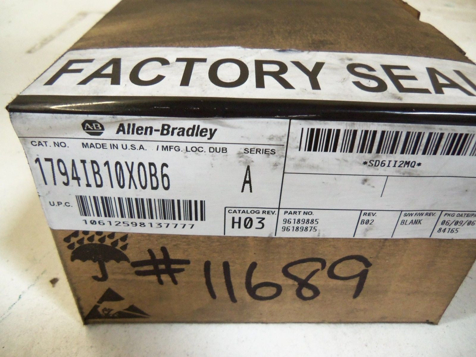 ALLEN BRADLEY FLEX I/O 1794-IB10XOB6 SER. A DATE: 2006 *FACTORY SEALED*