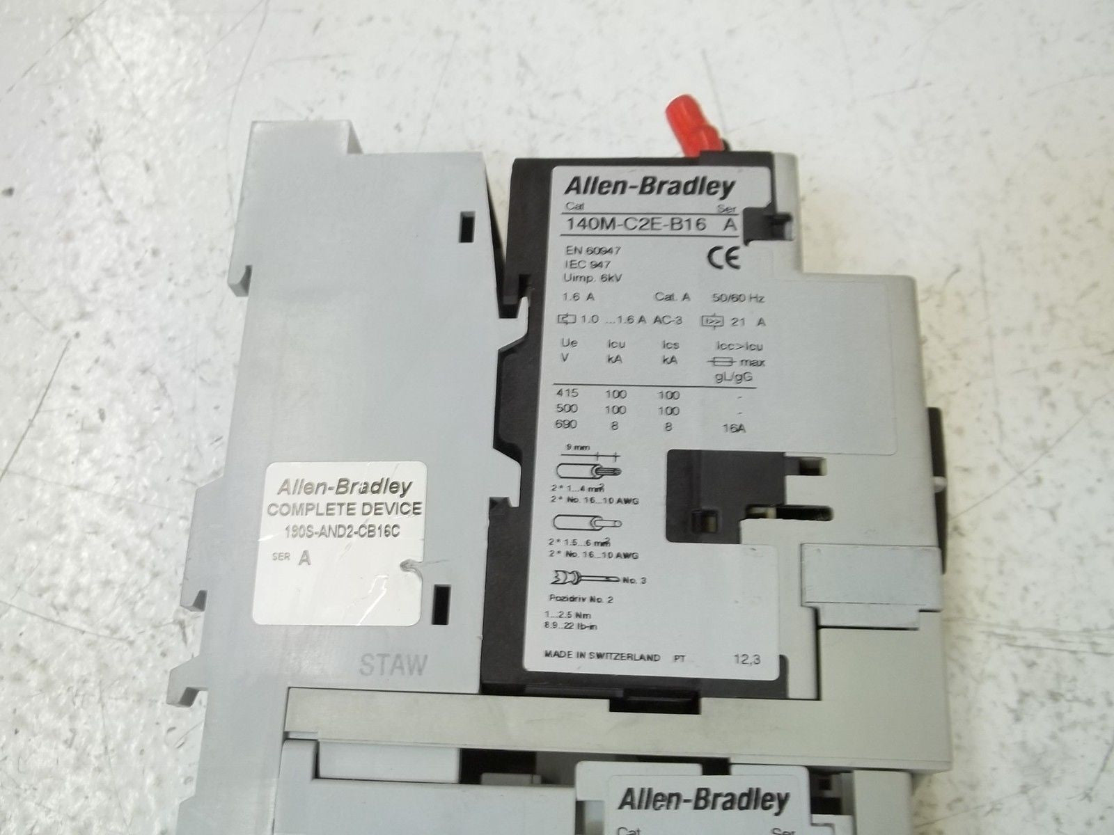 ALLEN BRADLEY 190S-AND2-CB16C SER.A *USED*
