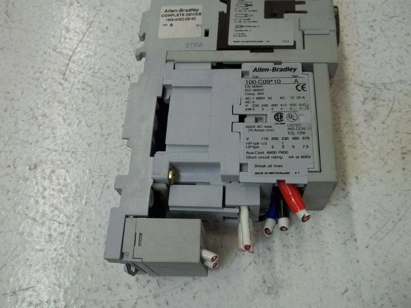 ALLEN BRADLEY 190S-AND2-CB16C SER.A *USED*
