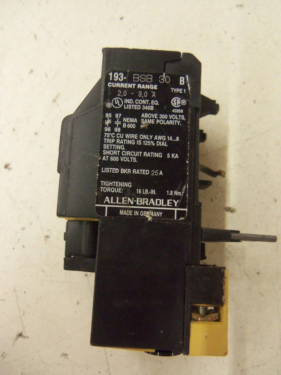 ALLEN BRADLEY 193-BSB-30 SERIES B *NEW NO BOX*