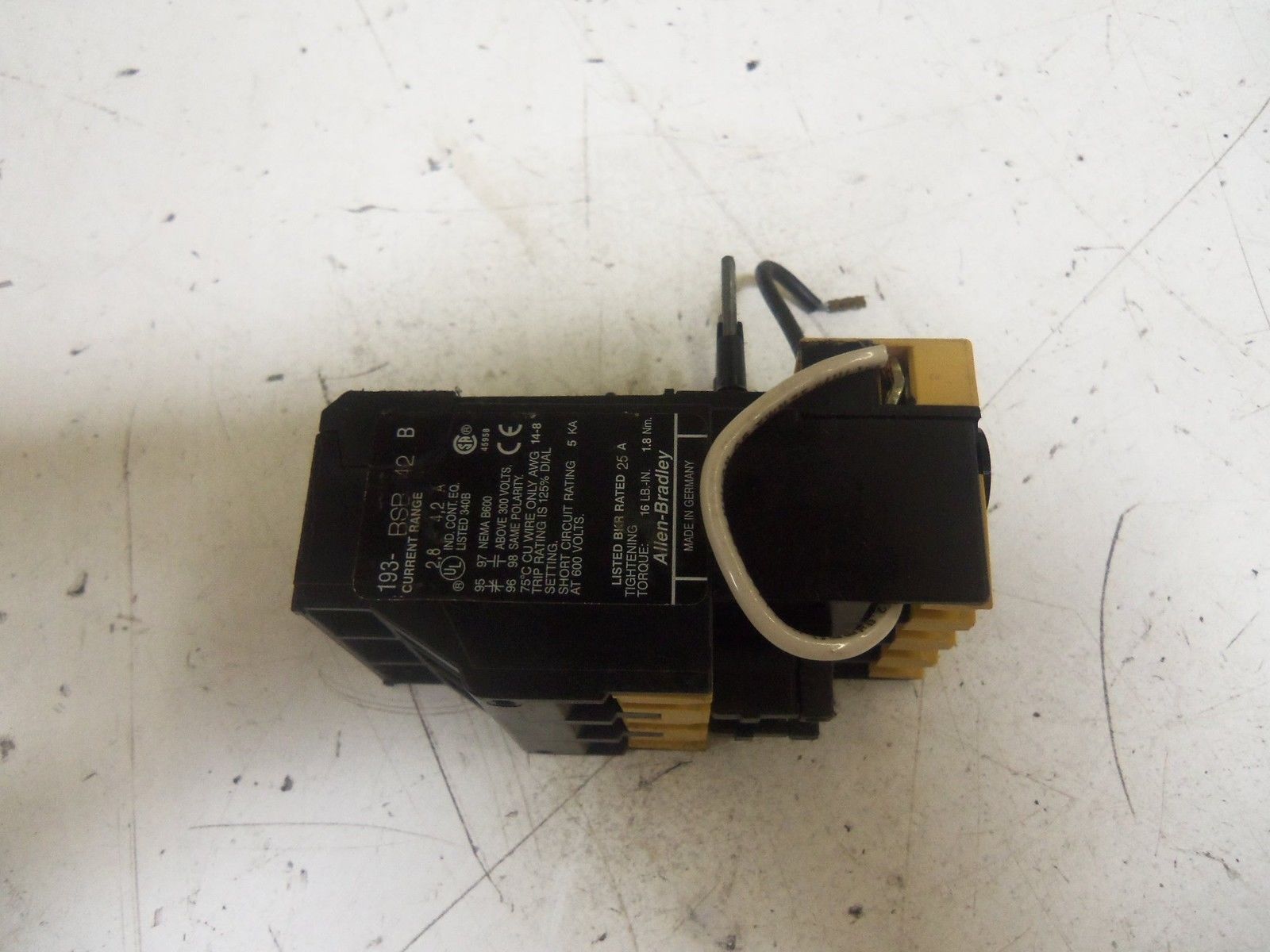 ALLEN BRADLEY 193-BSB42 OVERLOAD RELAY SER. B UNMP