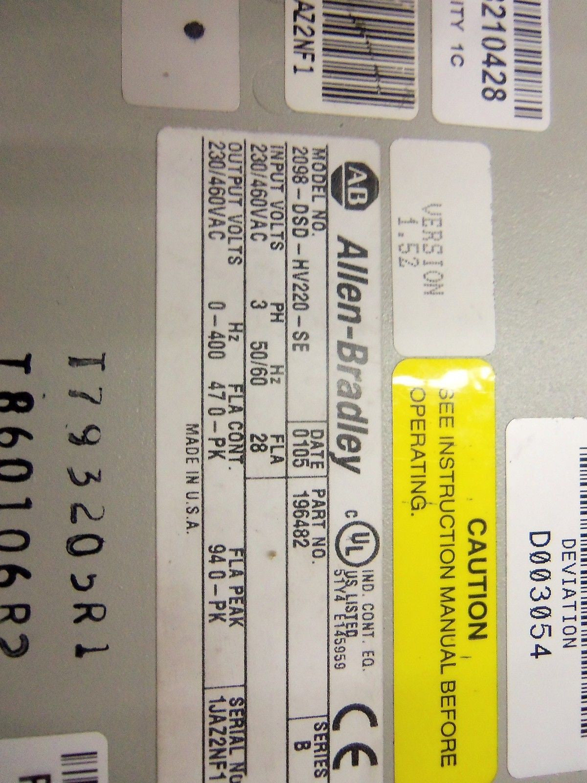 ALLEN BRADLEY 2098DSDHV220SE SER. B REMAN