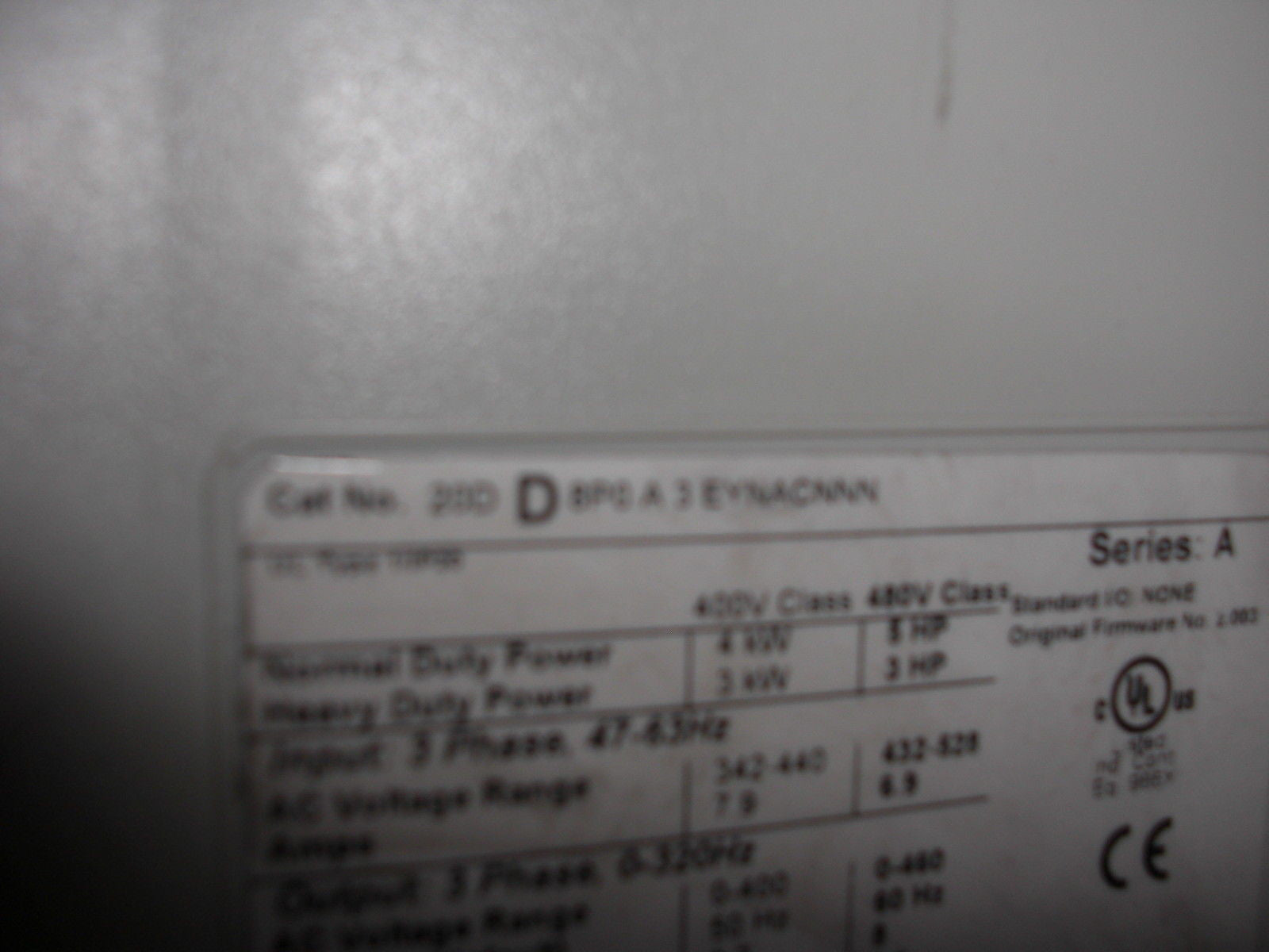 ALLEN BRADLEY 20DD8P0A3EYNACNN SERIES A *USED*