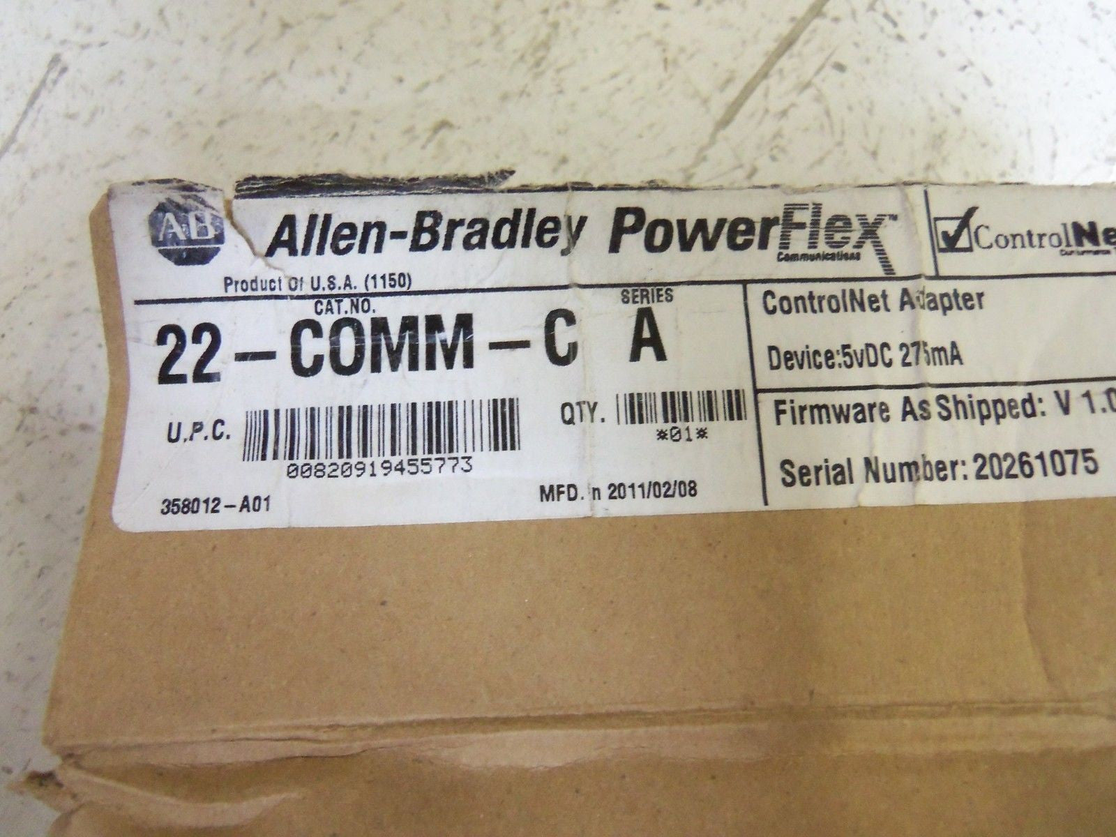 ALLEN BRADLEY 22-COMM-C SERIES A POWERFLEX COMPONENT ADAPTER *NEW IN BOX*
