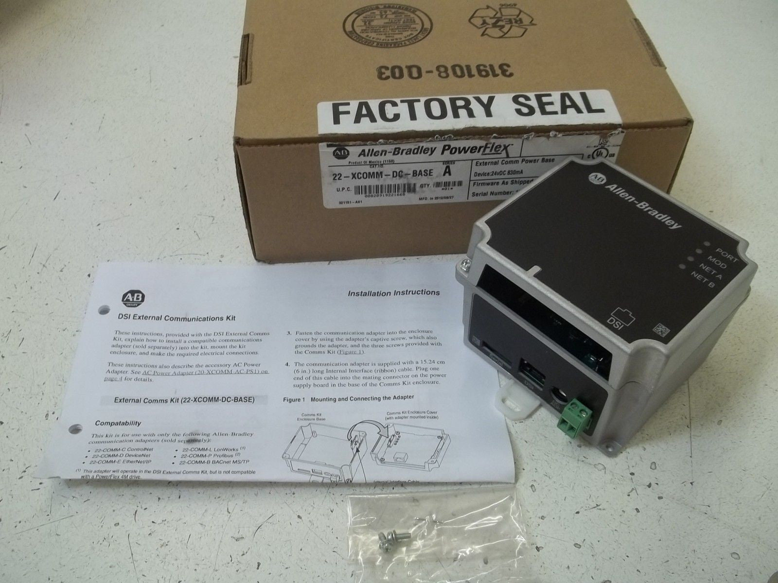 ALLEN BRADLEY 22-XCOMM-DC-BASE SER.A POWERFLEX COMPONENT *NEW IN BOX*