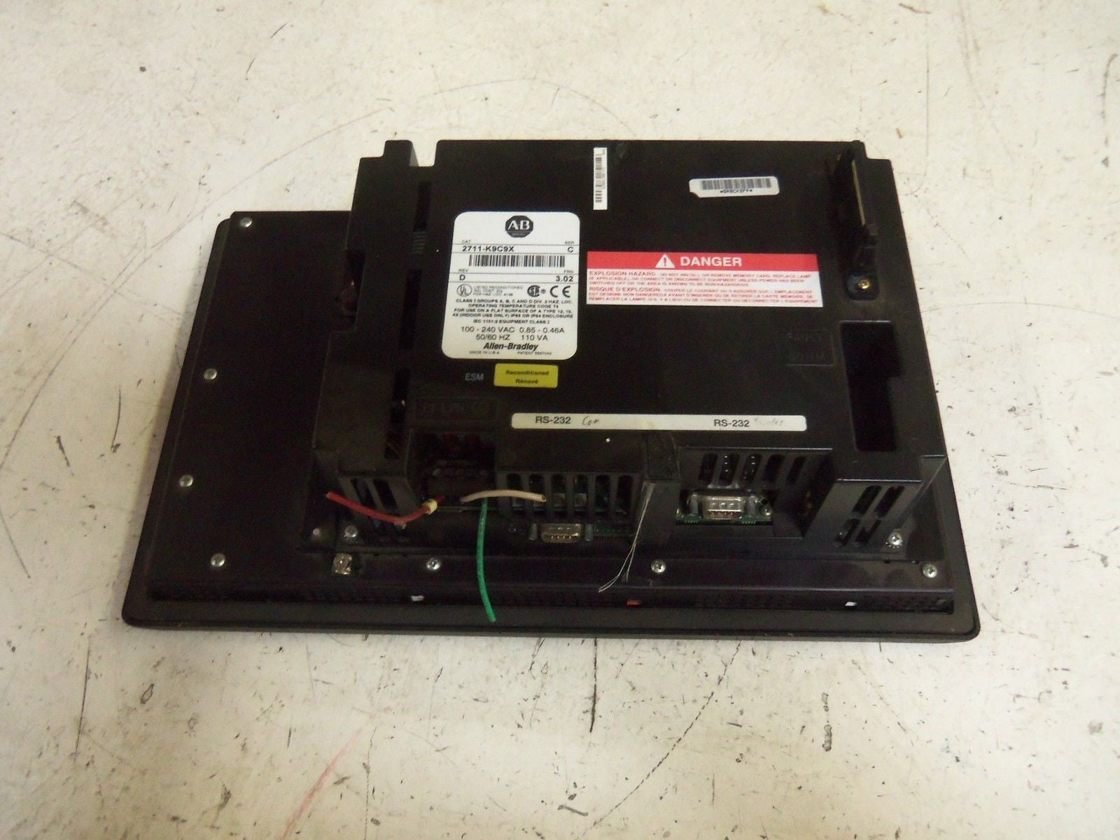 ALLEN BRADLEY 2711-K9C9X SERIES C REV D FRN 3.02 PANELVIEW (REMANUFACTURED)