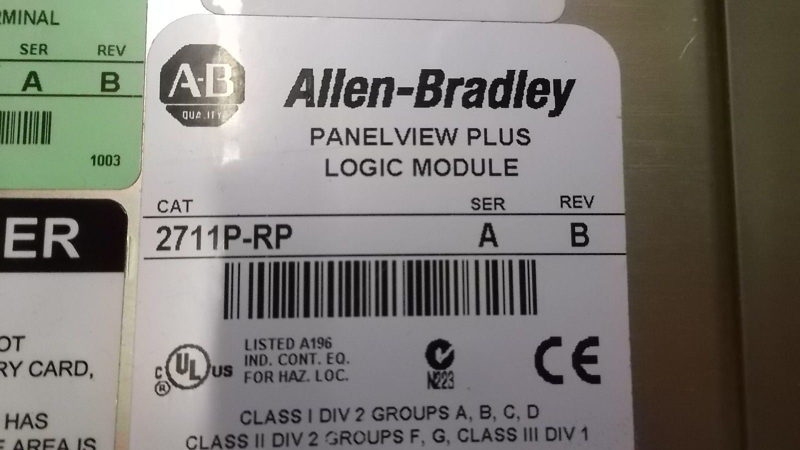 ALLEN BRADLEY 2711P-B7C4D1 SER. A PANELVIEW ASSEMBLED  w/ ENCLOSURE *USED*