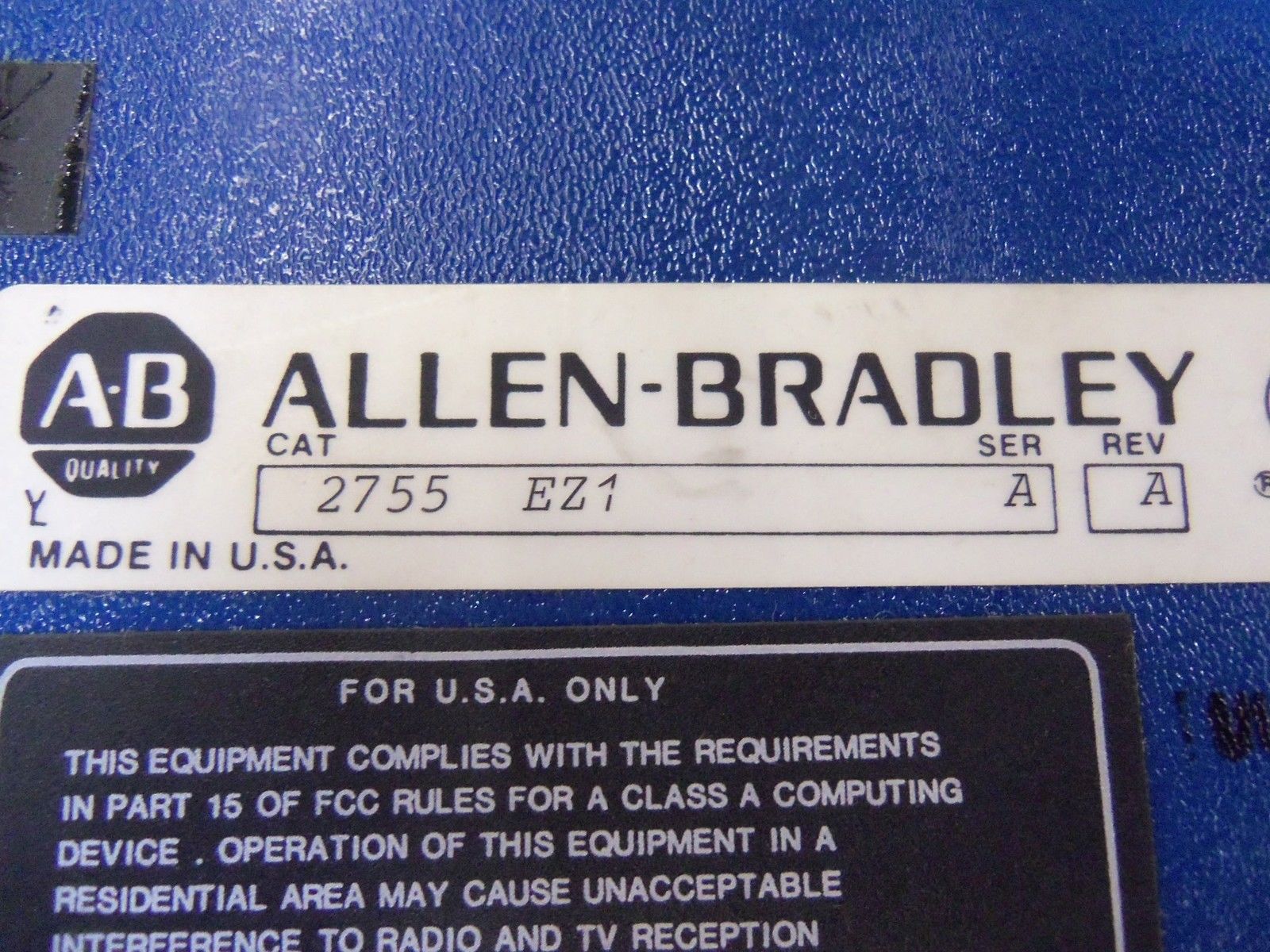 ALLEN BRADLEY 2755-EZ1 SERIES A *USED*