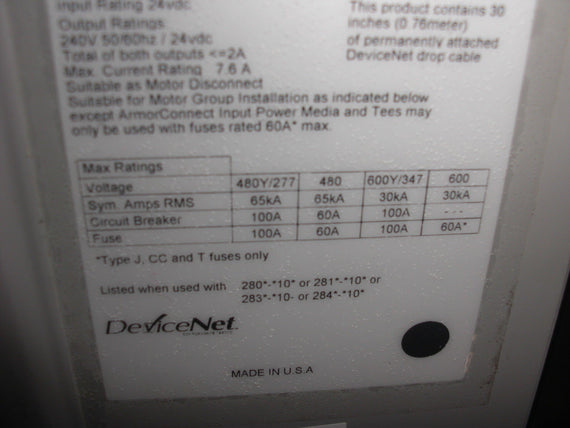 ALLEN BRADLEY 280D-FN-10-C-SM SERIES C COMBO STARTER AND BASE *NEW NO BOX*