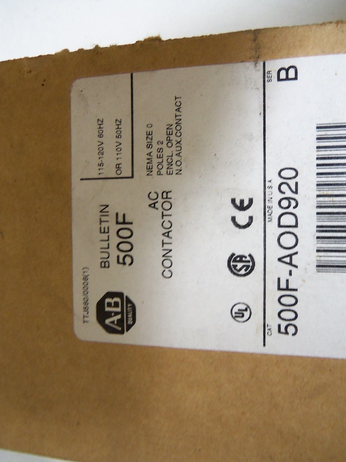 ALLEN BRADLEY 500F-AOD920 *NEW IN BOX*