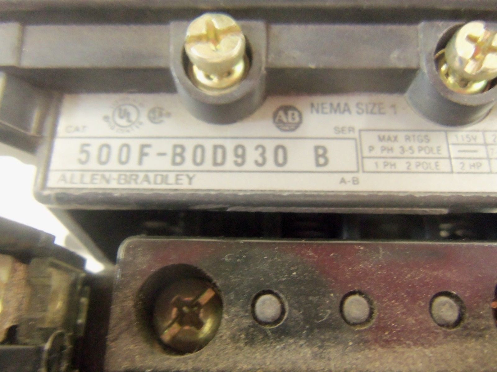 ALLEN BRADLEY NEMA SIZE 1 500F-BOD930 SER. B CONTACTOR *NEW NO BOX*