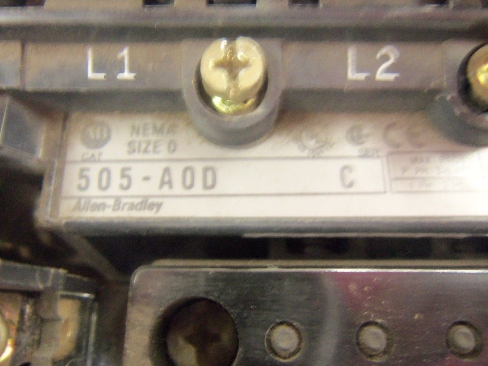ALLEN BRADLEY NEMA SIZE 0 505-AOD SER. C REVERSING STARTER 115-120V *NEW NO BOX*