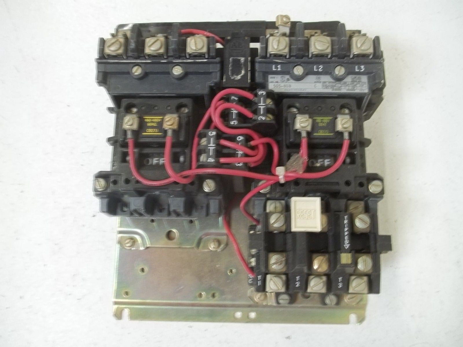 ALLEN BRADLEY SIZE 1 505-BOB SER. C REVERSING STARTER 460-480V *USED*