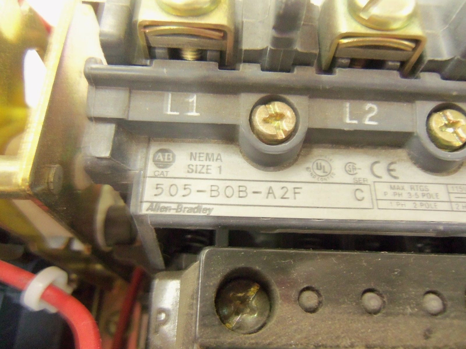 ALLEN BRADLEY NEMA SIZE 1 505-BOB-A2F SER. C REVERSING STARTER 115-120V *USED*