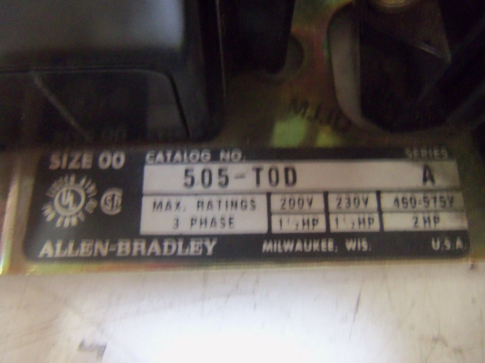 ALLEN BRADLEY 505-TOD SER. A REVERSING STARTER 115-120V *NEW NO BOX*