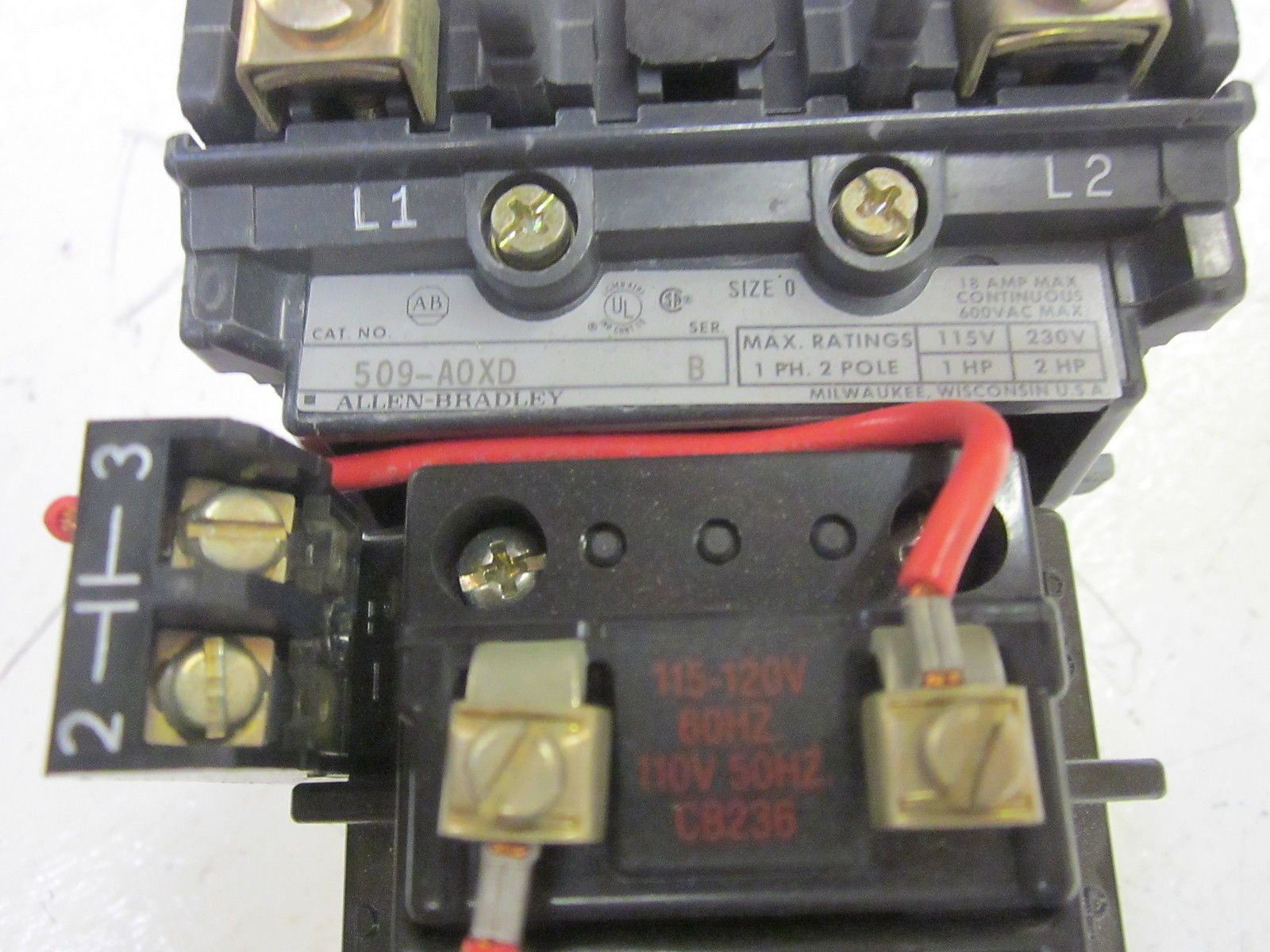 ALLEN BRADLEY SIZE 0 509-AOXD SER. B STARTER 115-120V *NEW IN BOX*