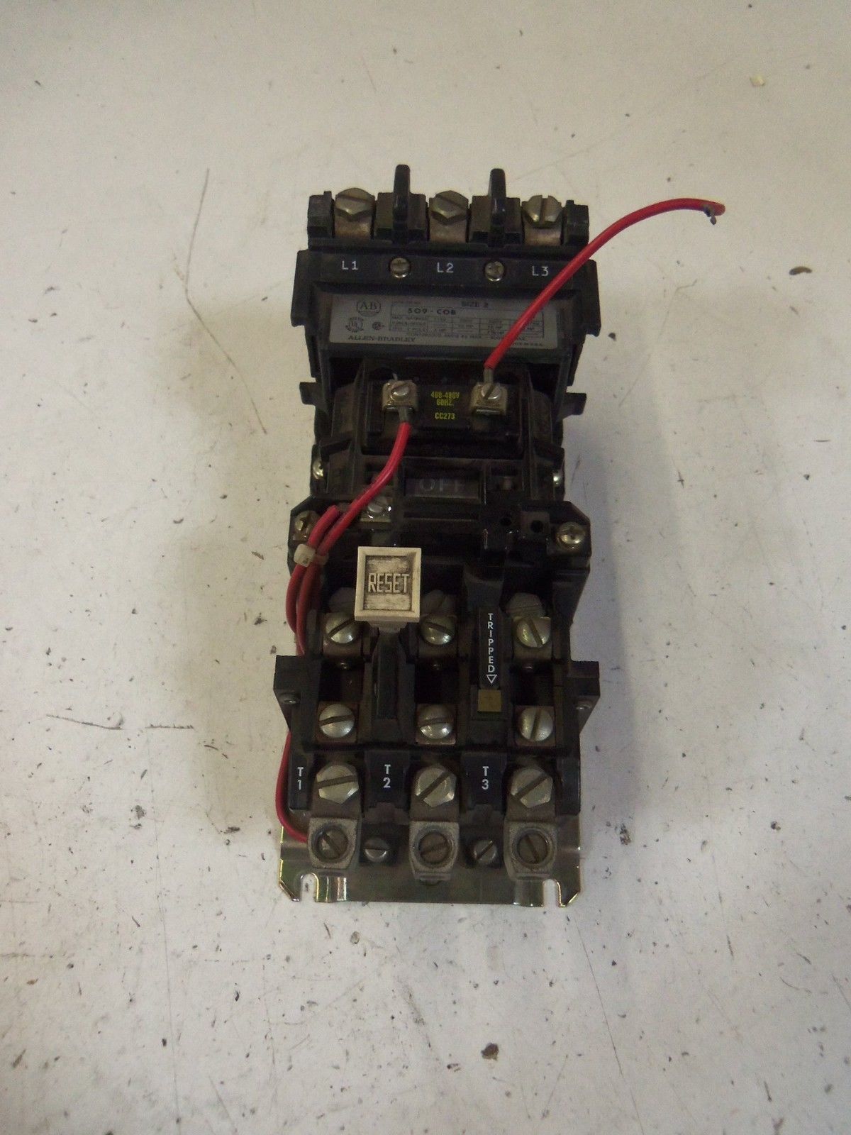 ALLEN BRADLEY SIZE 2 509-COB SER. A STARTER 460-480V *USED*