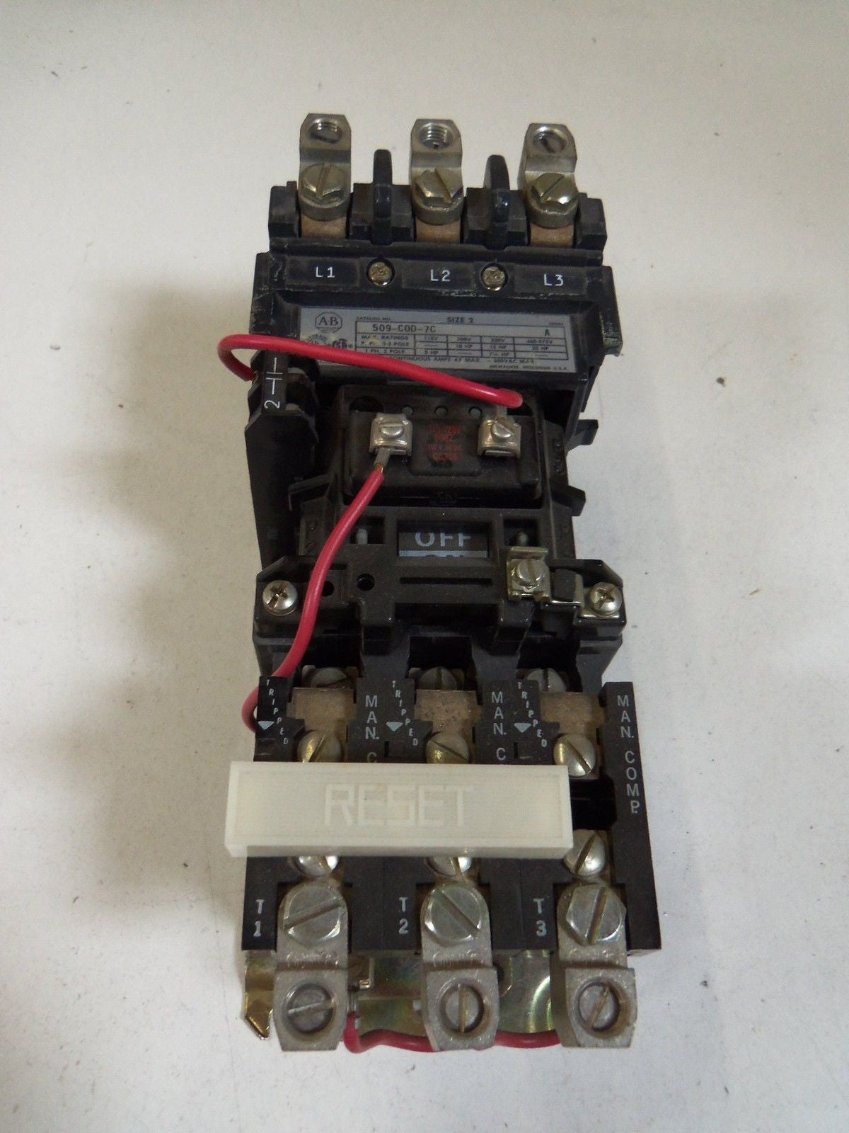 ALLEN BRADLEY 509-COD-7C SER. A STARTER 115-120V *USED*