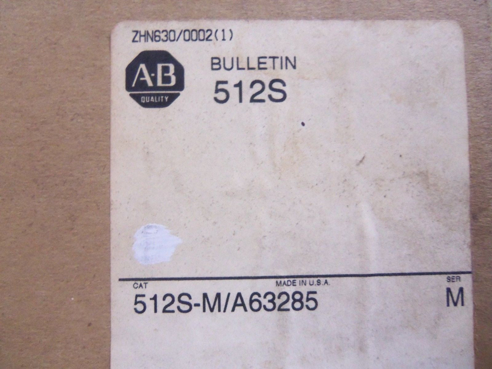 ALLEN BRADLEY 512S-M/A63285 SERIES M *NEW IN BOX*