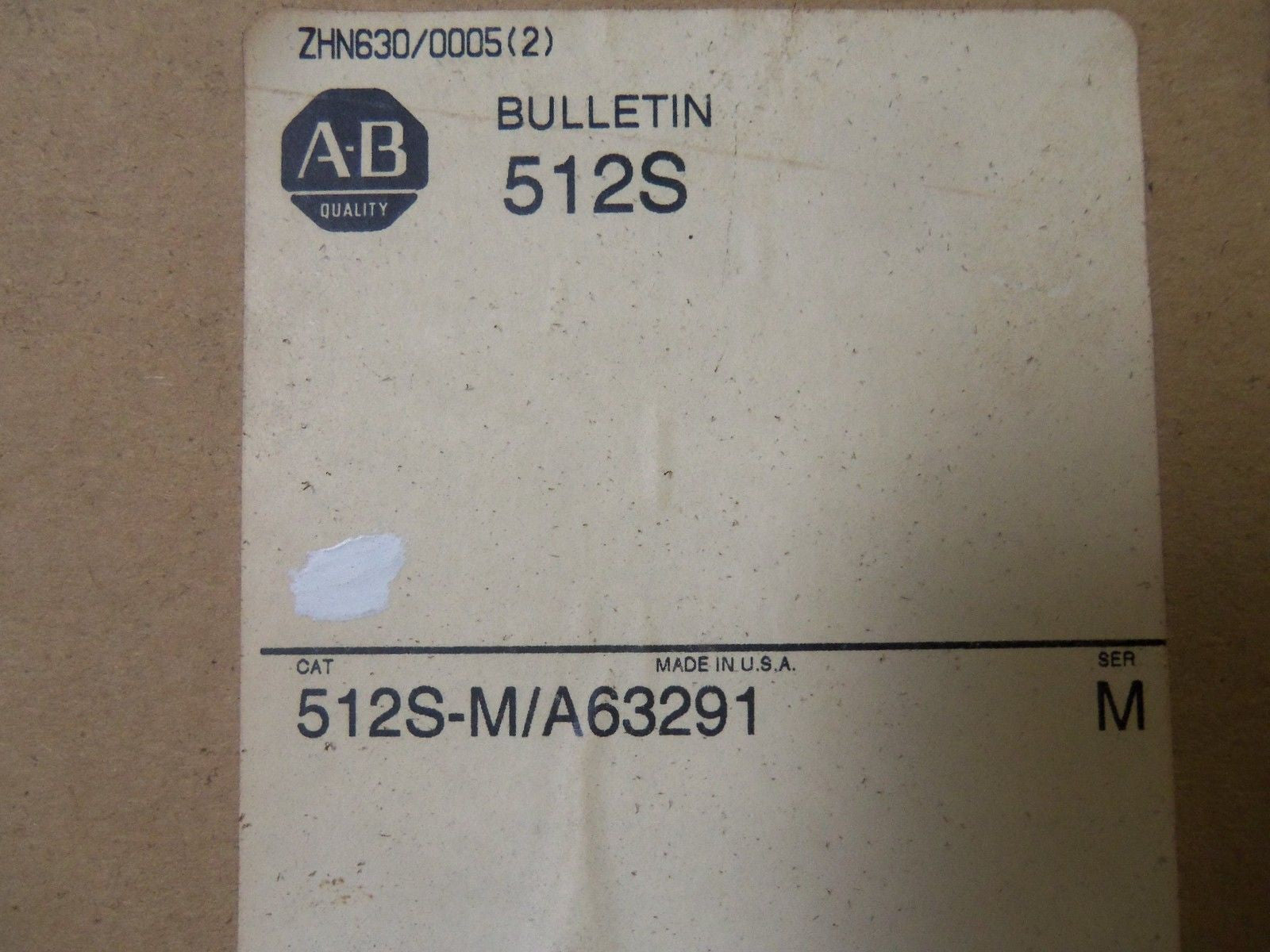 ALLEN BRADLEY 512S-M/A63291 SERIES M *NEW IN BOX*
