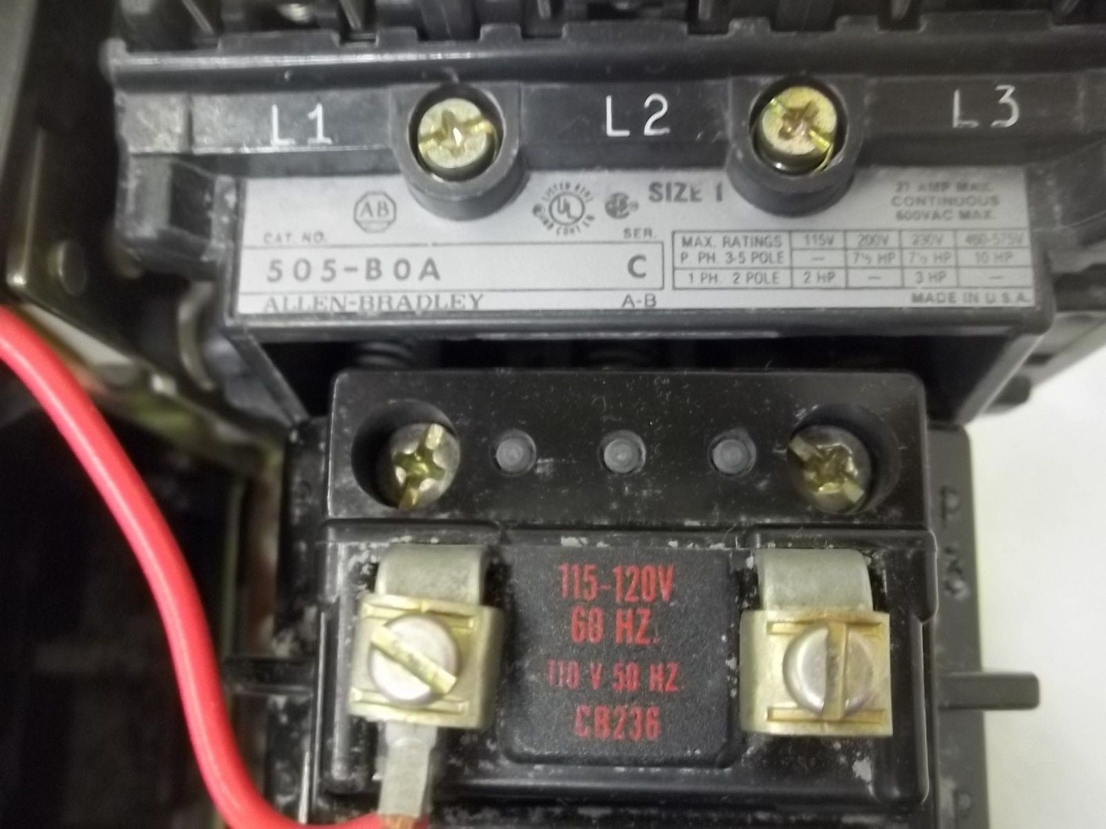 ALLEN BRADLEY 520F-AOD SER.W REVERSING STARTER 115-120V *USED*