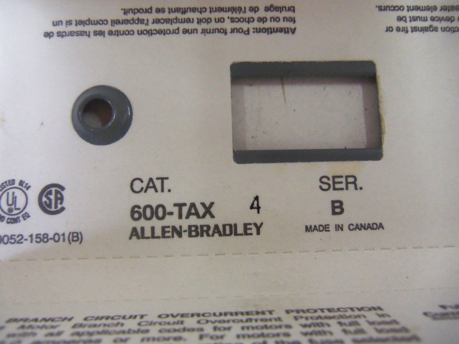 ALLEN BRADLEY 600-TAX SERIES B *NEW NO BOX*
