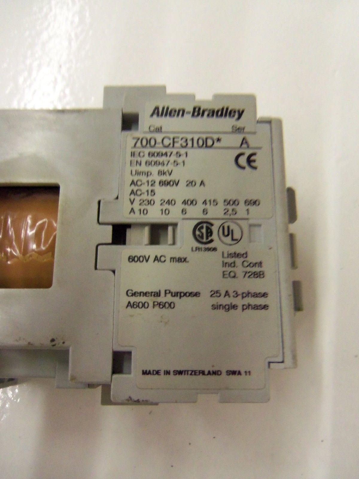 ALLEN BRADLEY 700-CF310DJ SER. A 24VDC *USED*