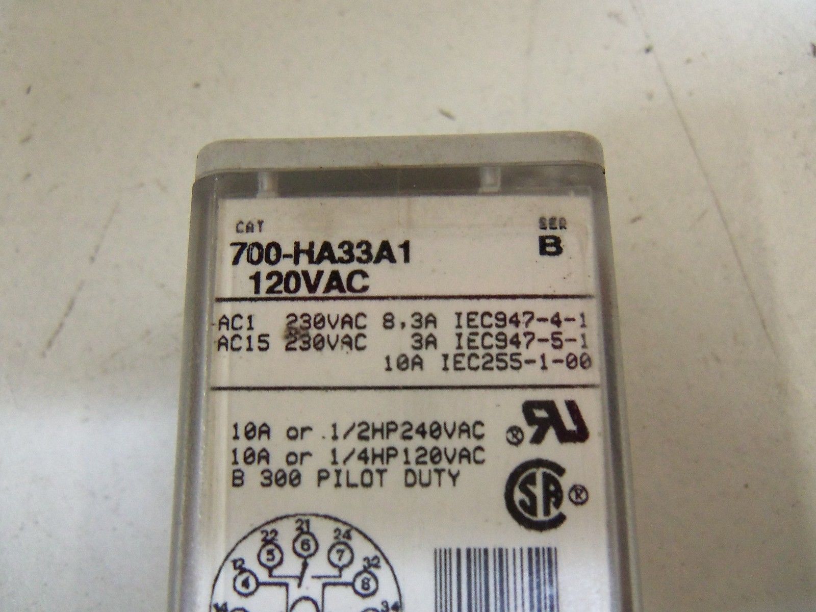 ALLEN BRADLEY 700-HA33A1 SERIES B *USED*