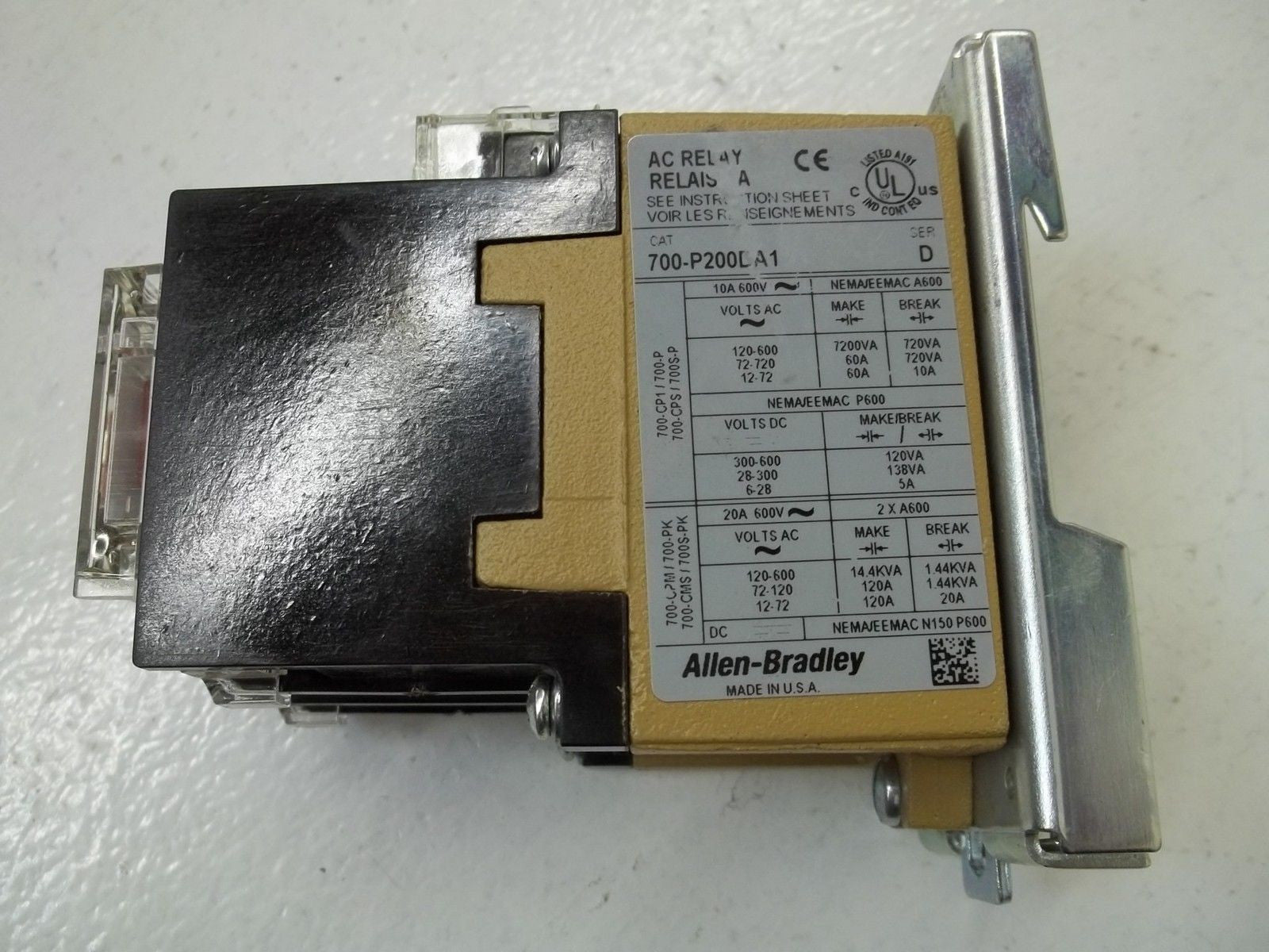 ALLEN BRADLEY 700-P200DA1 SER.D 115-120V *NEW NO BOX*